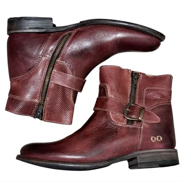 Bed Stu Becca Cobbler Organic Veg Tanned Western Moto Boho Leather Boots Sz 10 - Picture 1 of 17